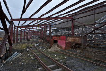 old cars along mining railway